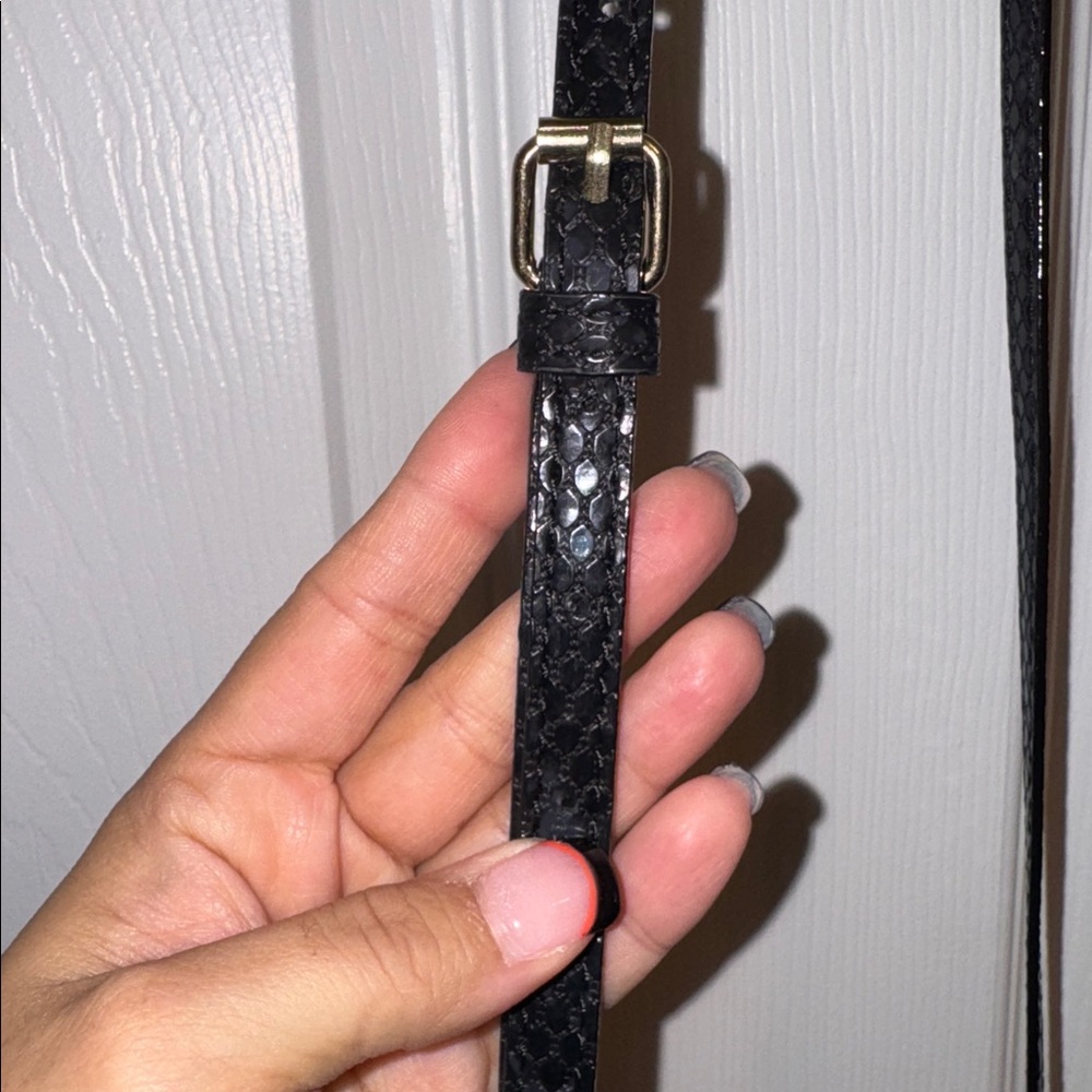 Aldo Black and Gold Snake Studded Bucket Bag with Crossbody Strap - Picture 9 of 12